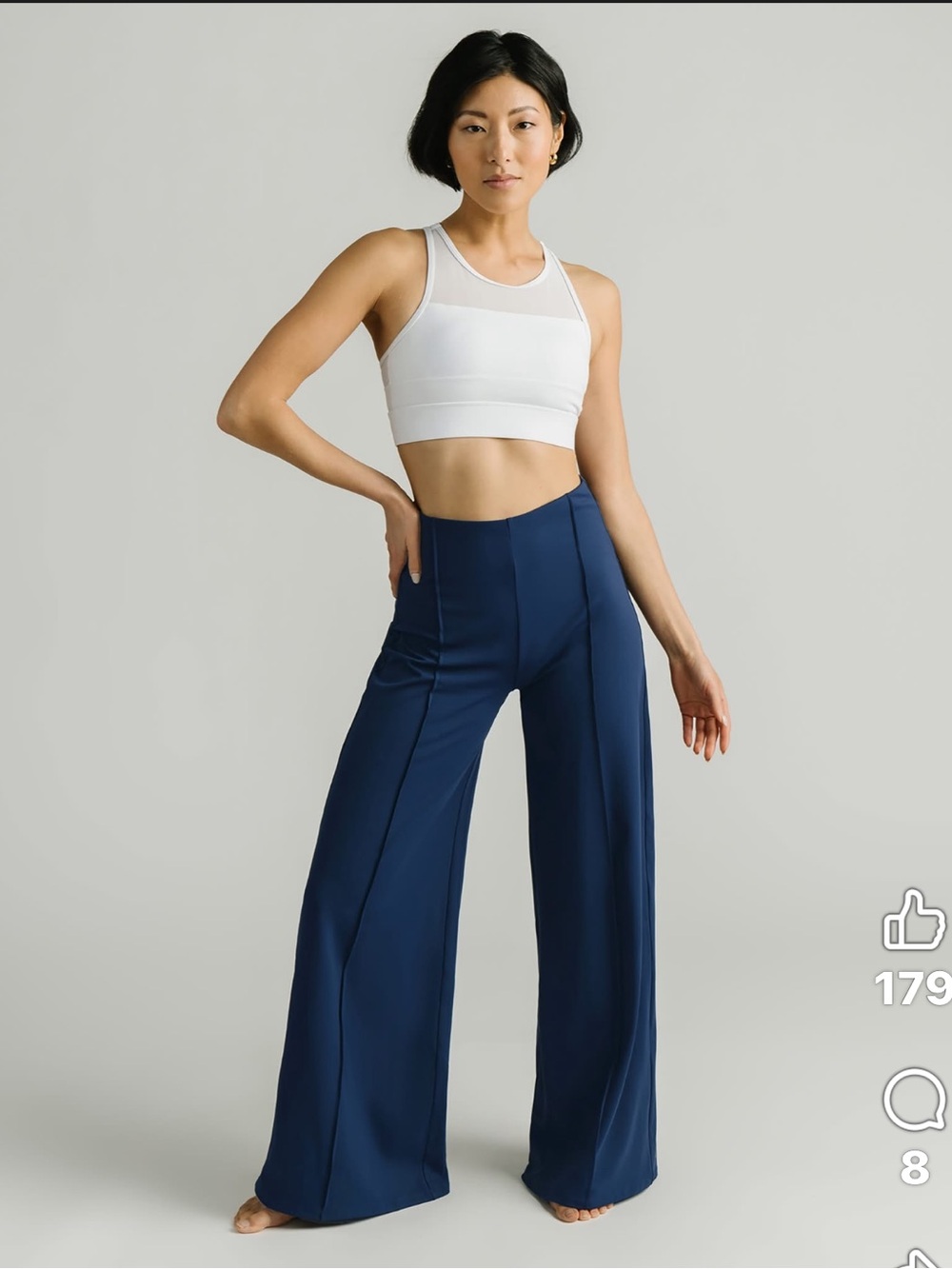 Navy Remi Wide Leg Pants